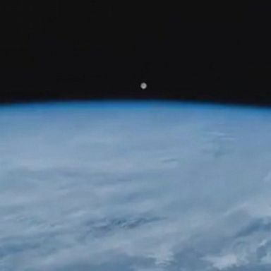 Astronaut Anne McClain captured the moon setting behind Earth from on board the International Space Station.