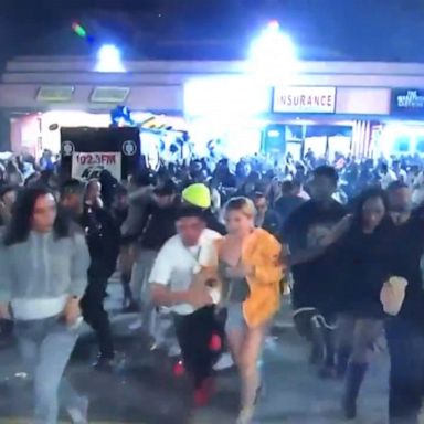 Chaos erupted outside of the late rapper's Marathon Clothing store near Los Angeles' Crenshaw District.