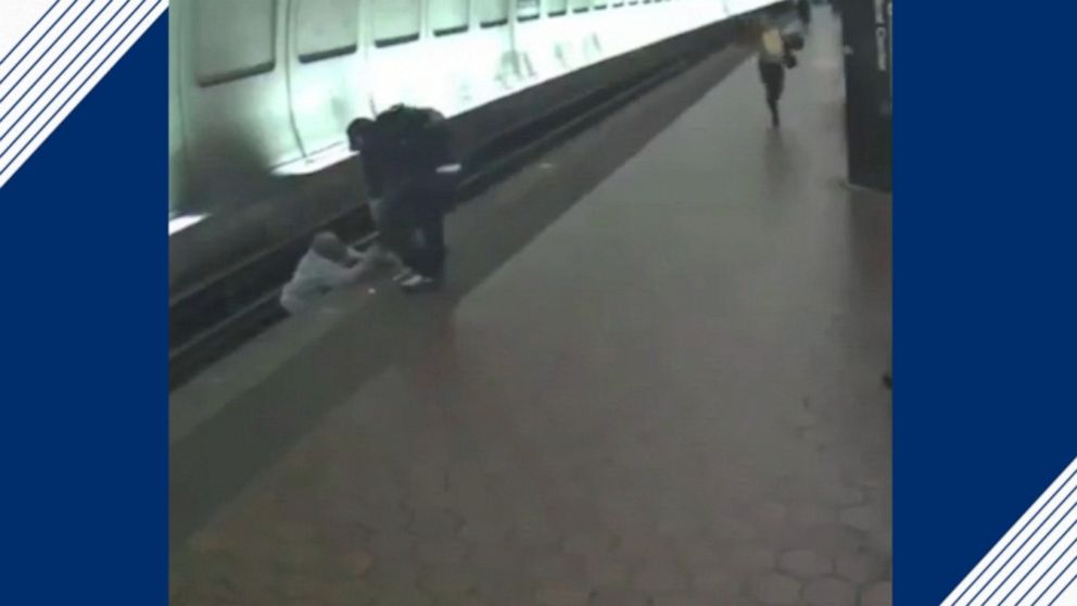Commuters rescue blind man from oncoming train Video - ABC News