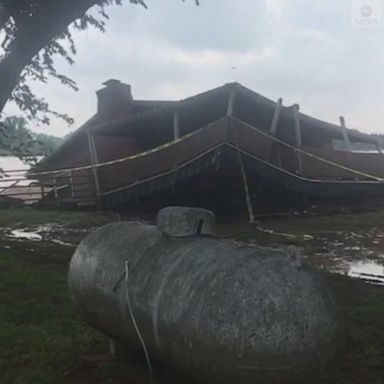 The destruction unfolded on the banks of the Cimarron River in Twin Lakes, Oklahoma.