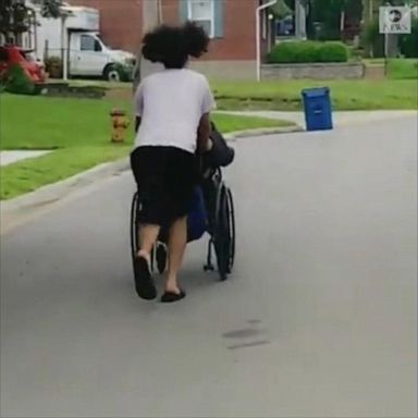 This St. Louis teenager went above and beyond when he hopped out of his family's car to push a man in a wheelchair up a hill, as tornado warning sirens wailed in the distance.