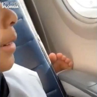 The 4-year-old had a strong reaction to a woman propping up her foot on the side of his chair on an airplane flying home from Disney World.