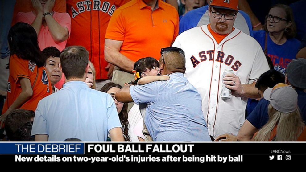 Video 2-year-old hospitalized after being hit in the head by foul ball at  Astros game - ABC News