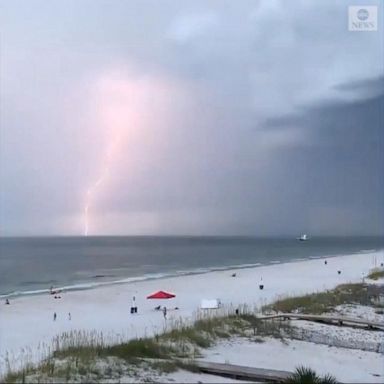 VIDEO: Intense lightning strikes off the coast of Gulf Shores