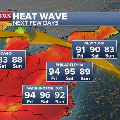 The temperatures will reach into the 90s across much of the region.