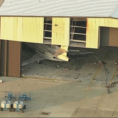 The aircraft had just taken off from the Addison Airport, north of Dallas, when it crashed into an unoccupied hangar at around 9 a.m., according to the Federal Aviation Administration.