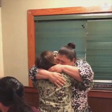 Brianna Amaro's mother was unable to attend the graduation and was left speechless when her daughter returned home early. 