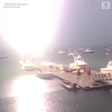 VIDEO: Lightning strikes sailboat in Boston Harbor