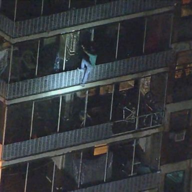 A man scaled down the outside of a 19-floor building to escape a fire Thursday night in Philadelphia.