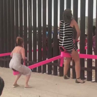 VIDEO: See-saw pops up on US-Mexico border