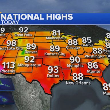 PHOTO: In the Southwest, dangerous high temperatures are expected as the Upper Midwest braces for storms.