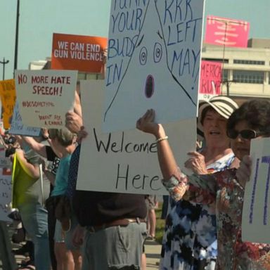 VIDEO: Protests in El Paso and Dayton in response to President Trump's arrival