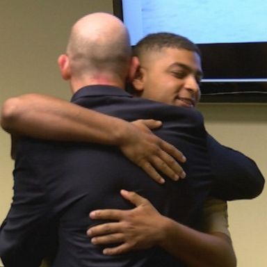 FBI Special Agent Troy Sowers was overcome with emotion when he got a special surprise visit from a man he rescued more than two decades ago.