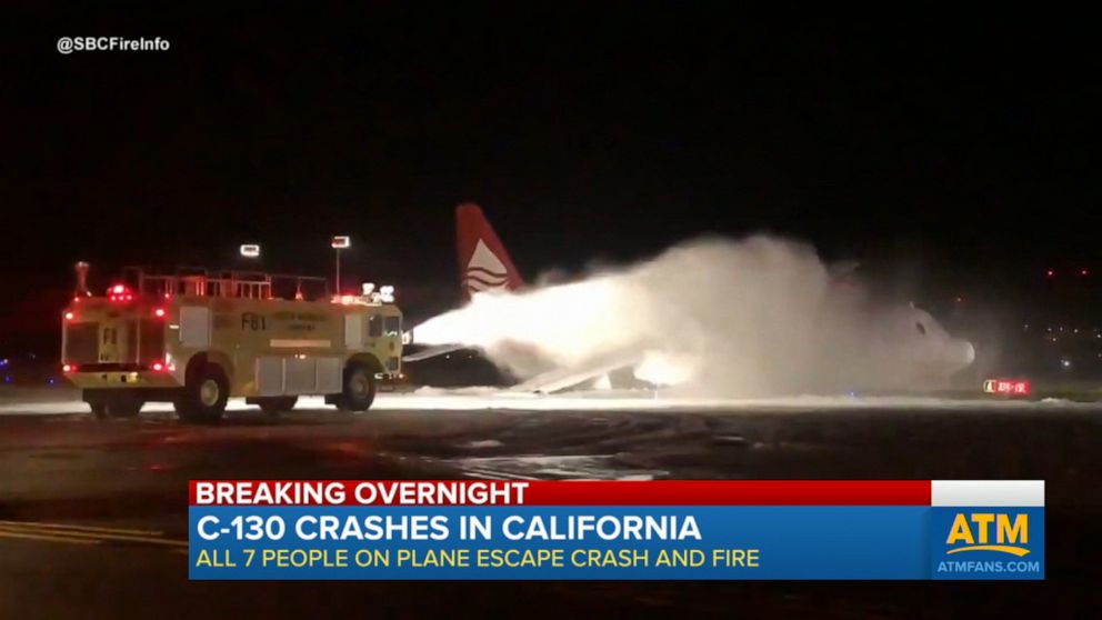 C130 plane crashes in California Video ABC News