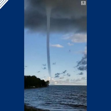 VIDEO: Waterspout spins across Lake Huron