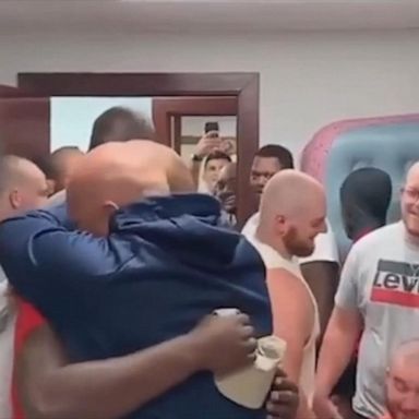 VIDEO: Football players shave heads to support coach with cancer