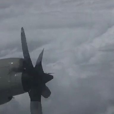 PHOTO: National Oceanic and Atmospheric Administration plane flies through the eye of Dorian as the Category 5 hurricane pummels the Bahamas.