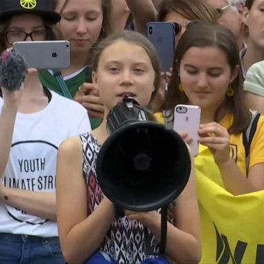 The Swedish activist joined the “school strike” protest as the EPA announced plans to roll back rules protecting rivers and wetlands.