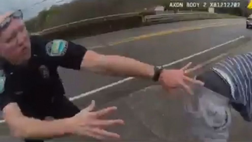 Police officer saves bridge jumper at last second Video ABC News