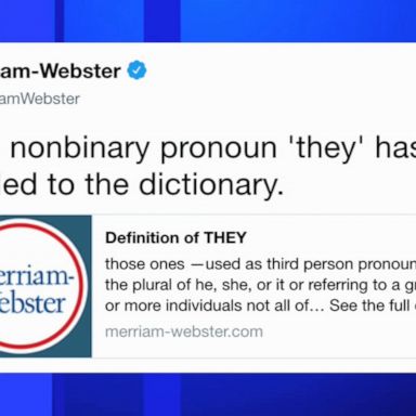 Nonbinary pronoun 'they' added to Merriam-Webster dictionary