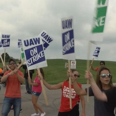 VIDEO: Democratic candidates show support for striking auto workers