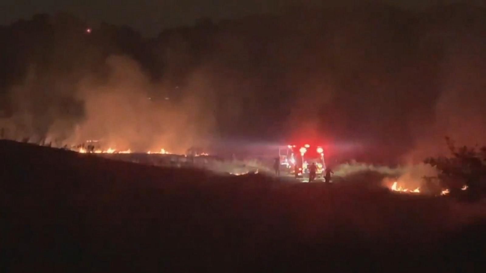 DC firefighters work to extinguish large brush fire - Good Morning America