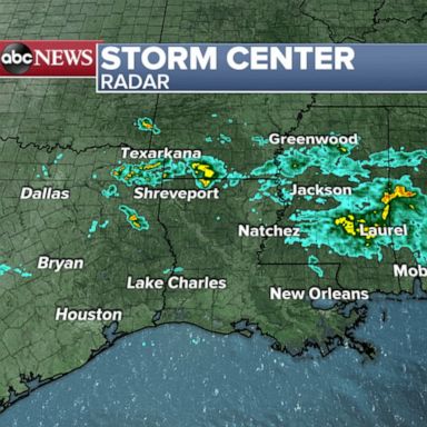 PHOTO: A storm system will move through the South today with heavy rain that could cause flash flooding.