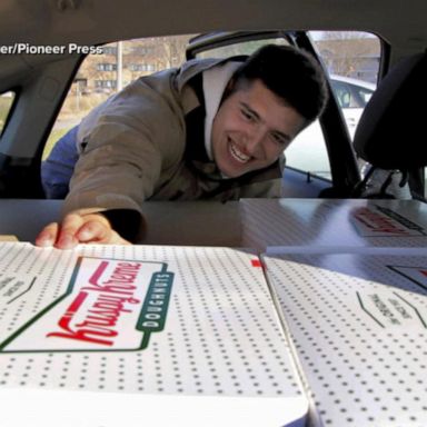 The college student drove to Iowa and purchased over 1,200 doughnuts to sell back in Minnesota since there are no Krispy Kreme shops in that state.