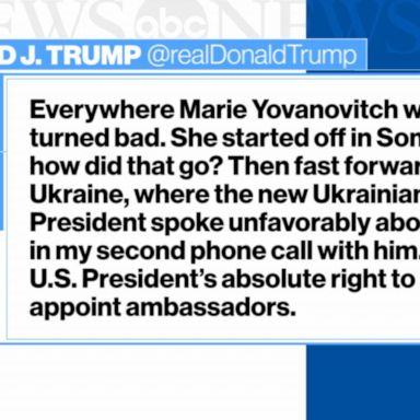 VIDEO: President Trump tweets at Marie Yovanovitch during testimony