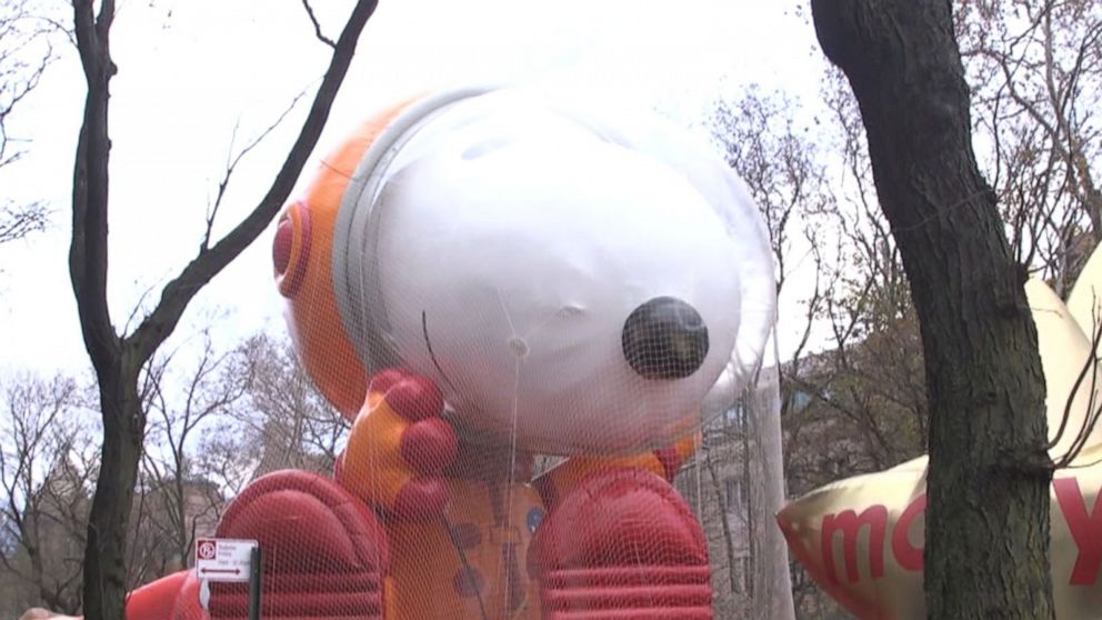 Behindthescenes at the Macy's Thanksgiving parade balloon inflation GMA
