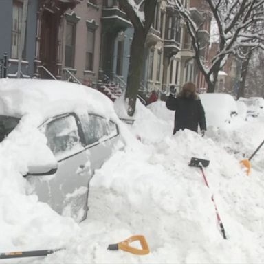 PHOTO: Residents in Albany, New York, shoveled out their cars from heavy snow and ice from a storm that is slamming the Northeast.