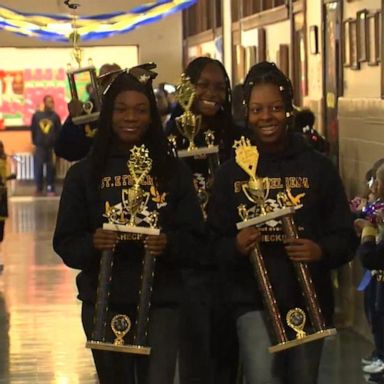 VIDEO: All-girls chess team gets pep rally after historic victories