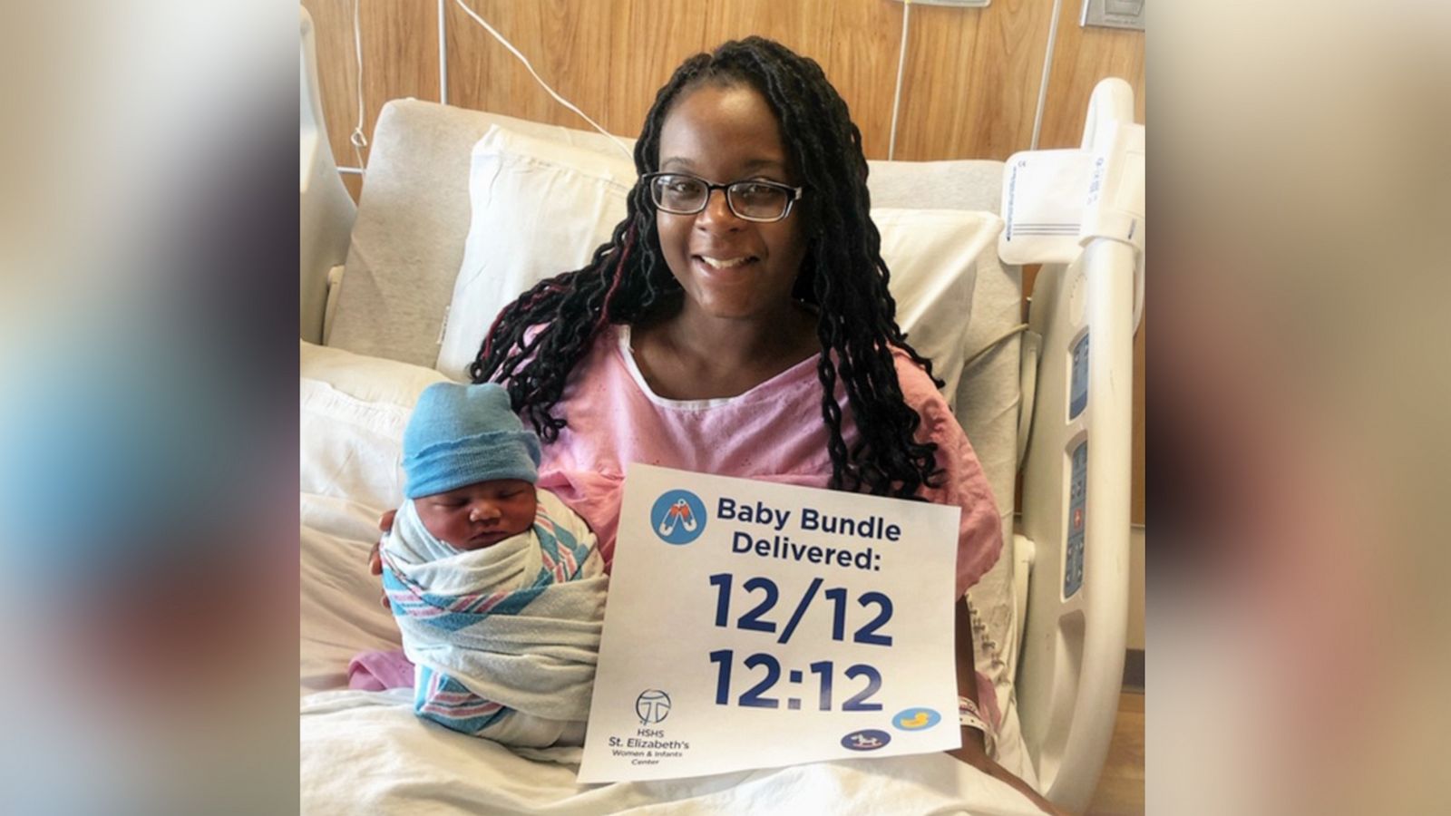 PHOTO: Denarrika Fisher and Charles Bell, of Belleville, IL, welcomed a new baby boy into the world at exactly 12:12 a.m. on December 12.