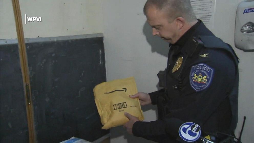 PHOTO: Police Chief Brian Newhall delivered packages to residents in Valley Township, Pennsylvania.