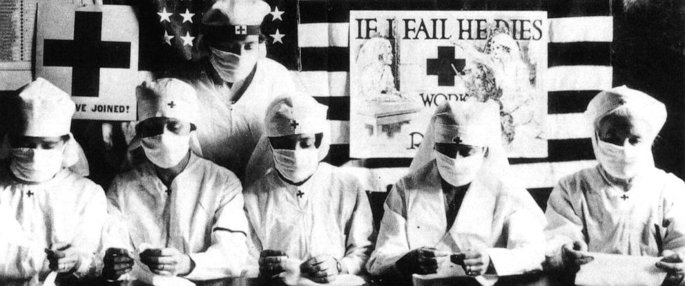 1918 Photo Influenza Pandemic Protest by Red Cross Washington DC