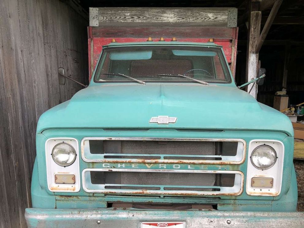 PHOTO: A 1970 Chevrolet C50 truck is one of the vehicles parked in the garage at the Steck farm. The truck still runs and the family uses it for occasional chores.