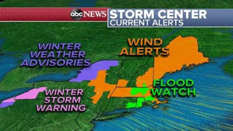 PHOTO: Alerts remain in place this morning across 8 northeastern states as a storm system continues to push offshore.