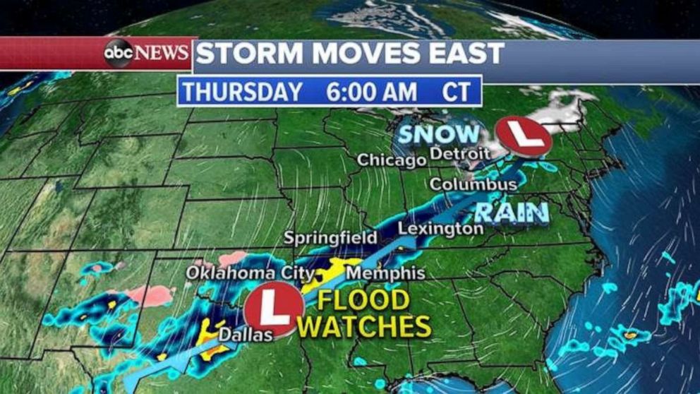 PHOTO: Up to 4.5 inches of rain fell with this cold front in northwest Arkansas, where rivers are rising rapidly this morning and flooding is occurring.