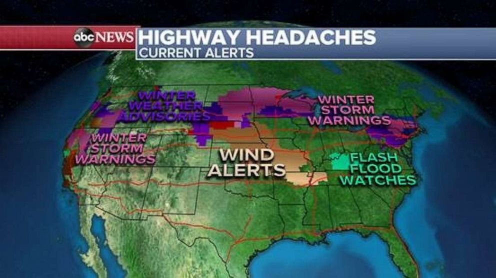 2 major storms are impacting the US with weather alerts from coast to