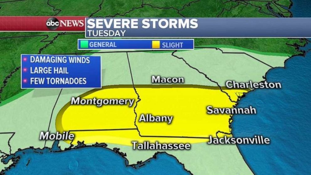 Severe weather threatens South with tornado threat; New Storm in West ...