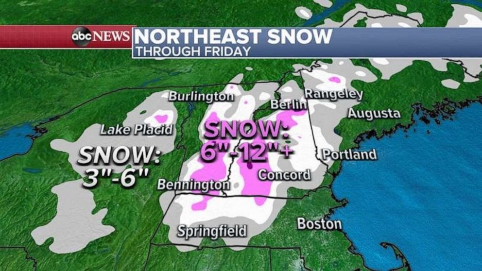 PHOTO: A winter storm warning has been issued for Massachusetts, Vermont, New Hampshire and Maine where some areas could see up to 15 inches of fresh April snow.
