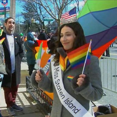 Madison L'Insalata, who is bisexual, still attended the community event, wearing a rainbow scarf and heart sticker. 