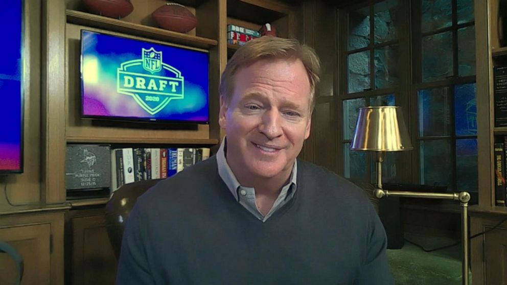 Video NFL commissioner's behind-the-scenes tour of 1st virtual NFL draft -  ABC News