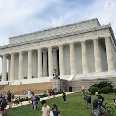 The Metropolitan Police Department said about 3,000 protesters gathered at the Lincoln Memorial and another group of about 3,000 gathered near Lafayette Square.