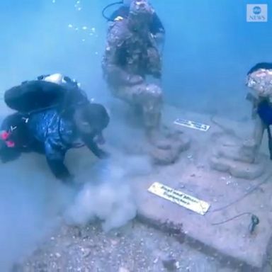 The veterans from Arizona, as an alternate form of therapy for injured soldiers, traveled to Florida to participate in a deep-sea dive to help clean a war memorial.