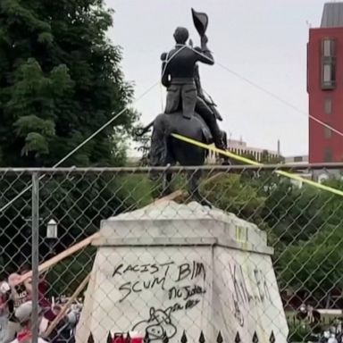 VIDEO: Protesters try to topple Andrew Jackson statue near White House