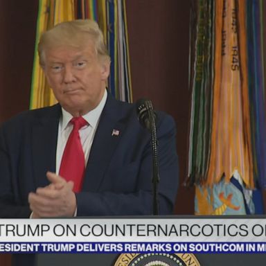 President Donald Trump traveled to Florida Friday and started a series of stops with a briefing and remarks at U.S. Southern Command in Doral.