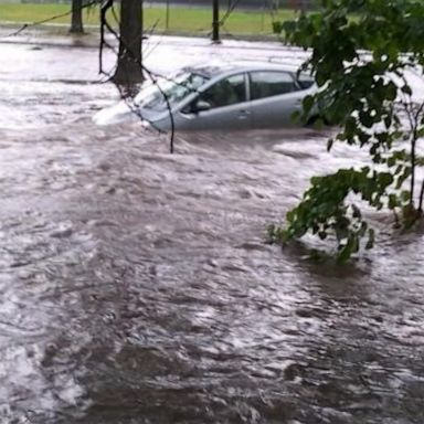 A New Jersey woman, Nathalia Bruno, was making a delivery when flash flood warnings were in place.