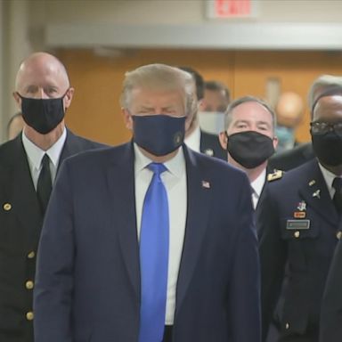 The president told reporters, “I've never been against masks,” before departing the White House for Walter Reed Medical Center.