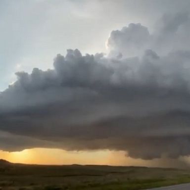 The supercell was caught moving over Lance Creek, Wyoming, and brought hailstorms through the area. 